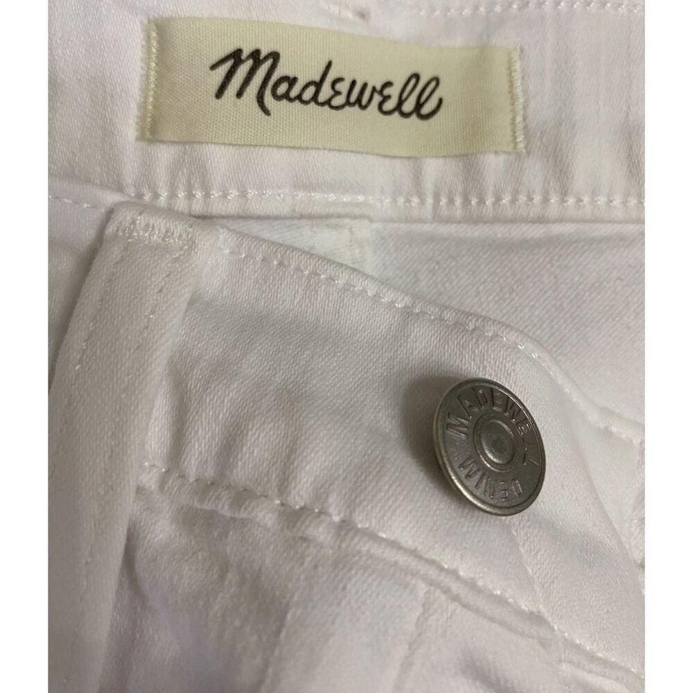 Madewell Cropped Skinny Jeans Womens Sz 25" Cream Button Fly 10” High Rise - Picture 9 of 9